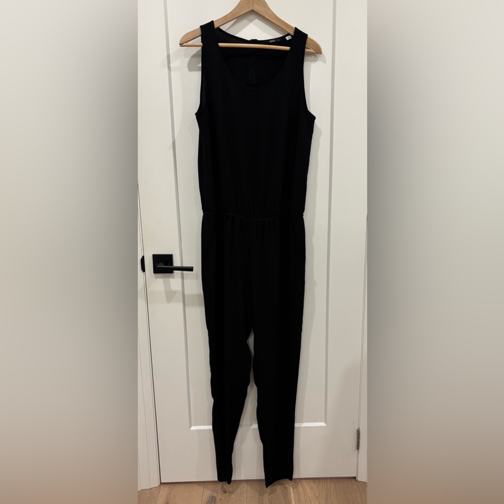 Only Black Jumpsuit with  Cinched Waist and Pockets